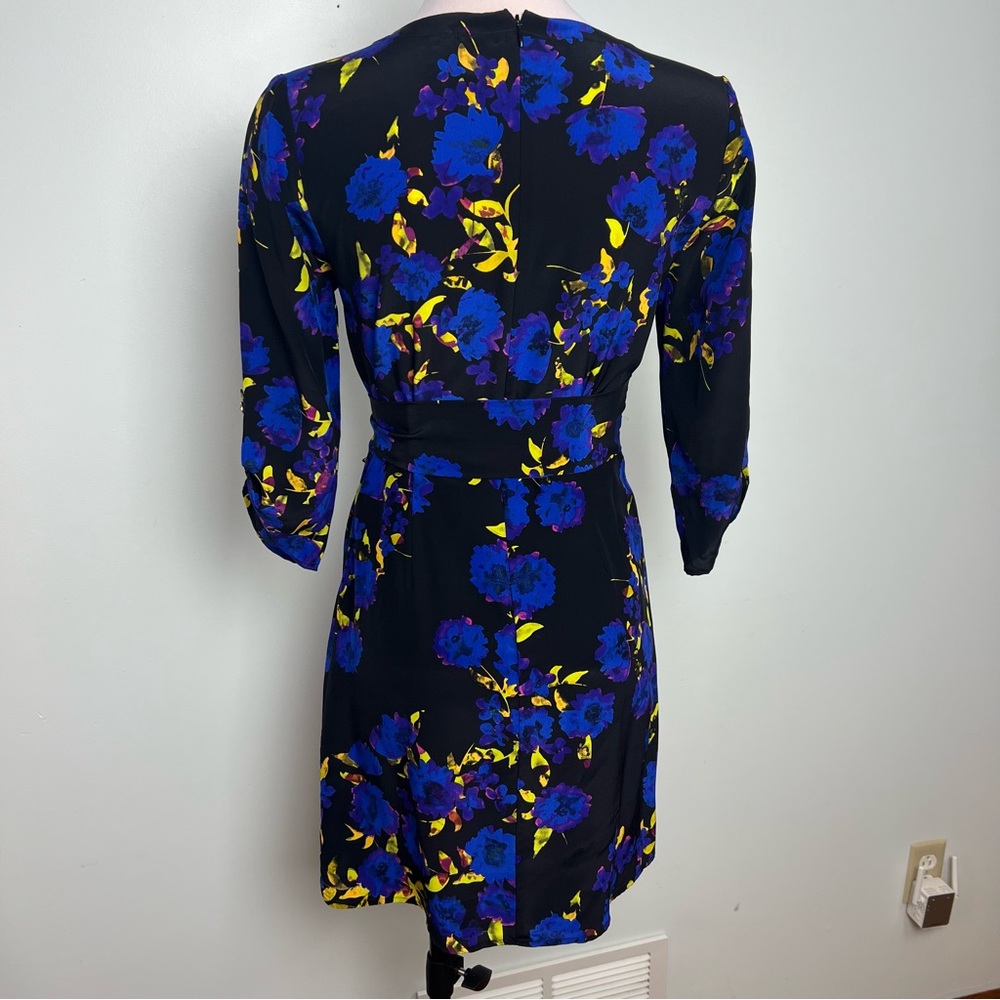 Yumi Kim 100% Silk Floral V-Neck Midi Wrap Dress Women’s Size Small - Picture 9 of 14